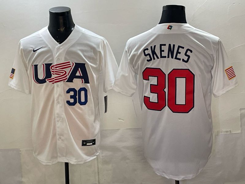 Men 2026 World Cub USA #30 Skenes white Nike MLB Jersey style 06